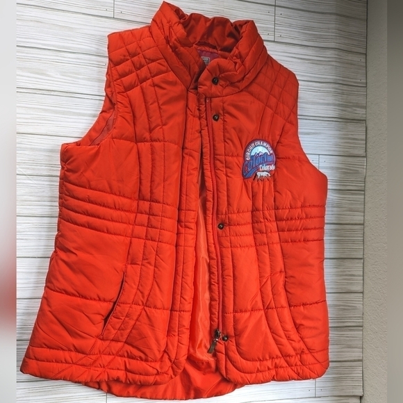 Colorful Colorodo Circuit Champion Quilted Puffer Vest in Sienna Red Size Small - Picture 4 of 11